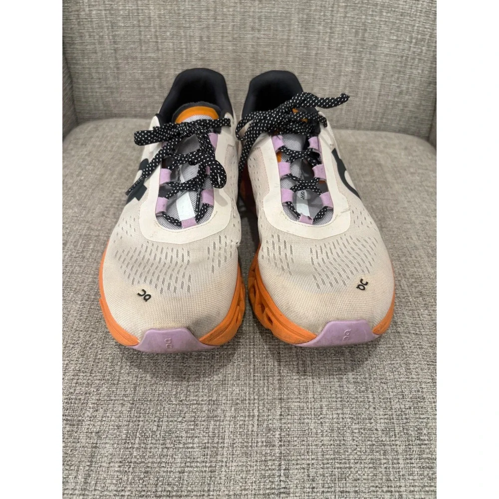 On Cloudmonster Womens Running Shoes Orange Cream Lavender Sneaker 11